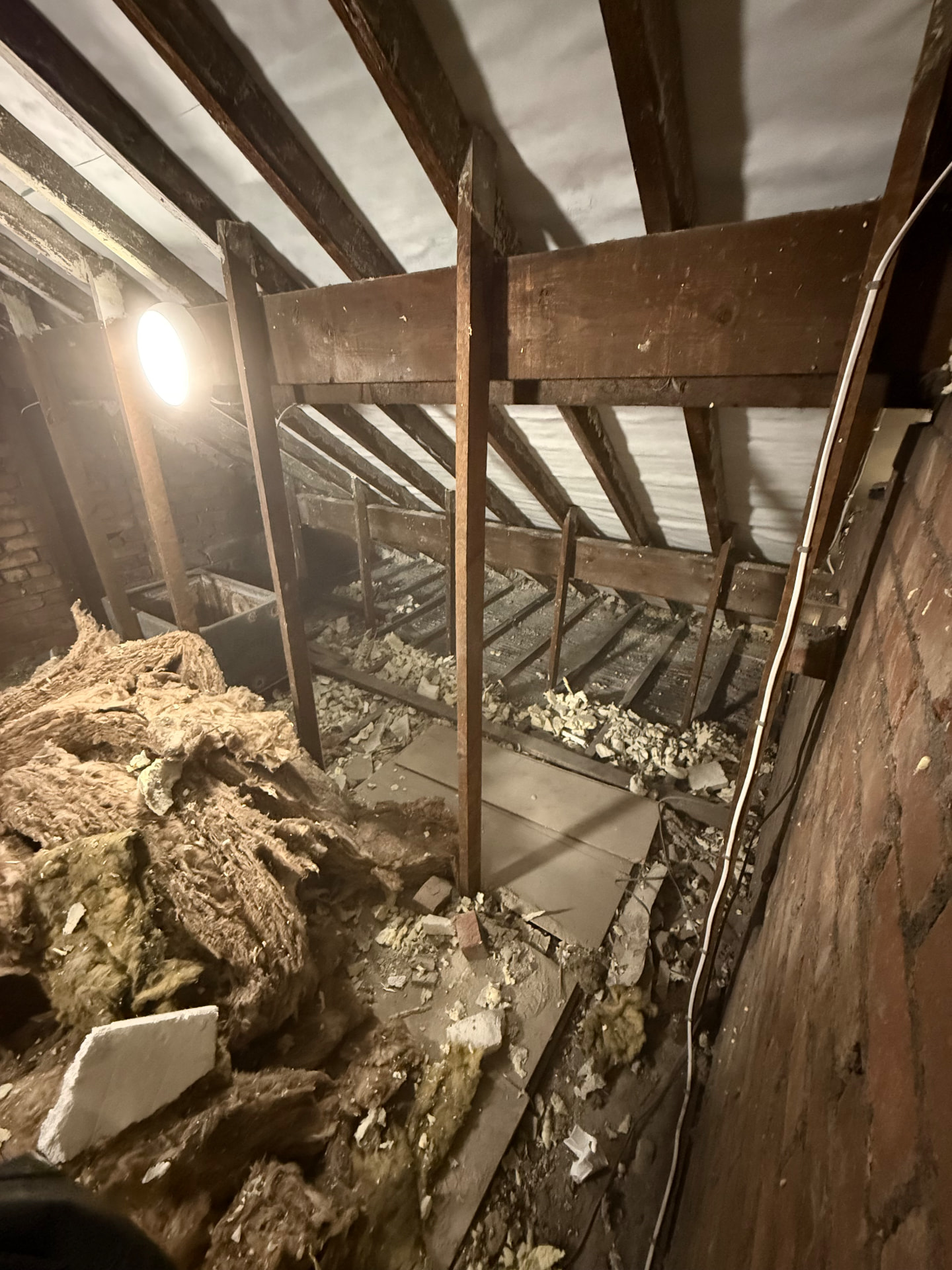 Debris & rubble in the loft